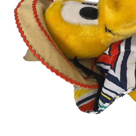 Vintage Disneyland Pluto Plush Mexican Outfit Sombrero 70s Walt Disney World 17" - Picture 9 of 12